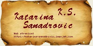 Katarina Sanadrović vizit kartica